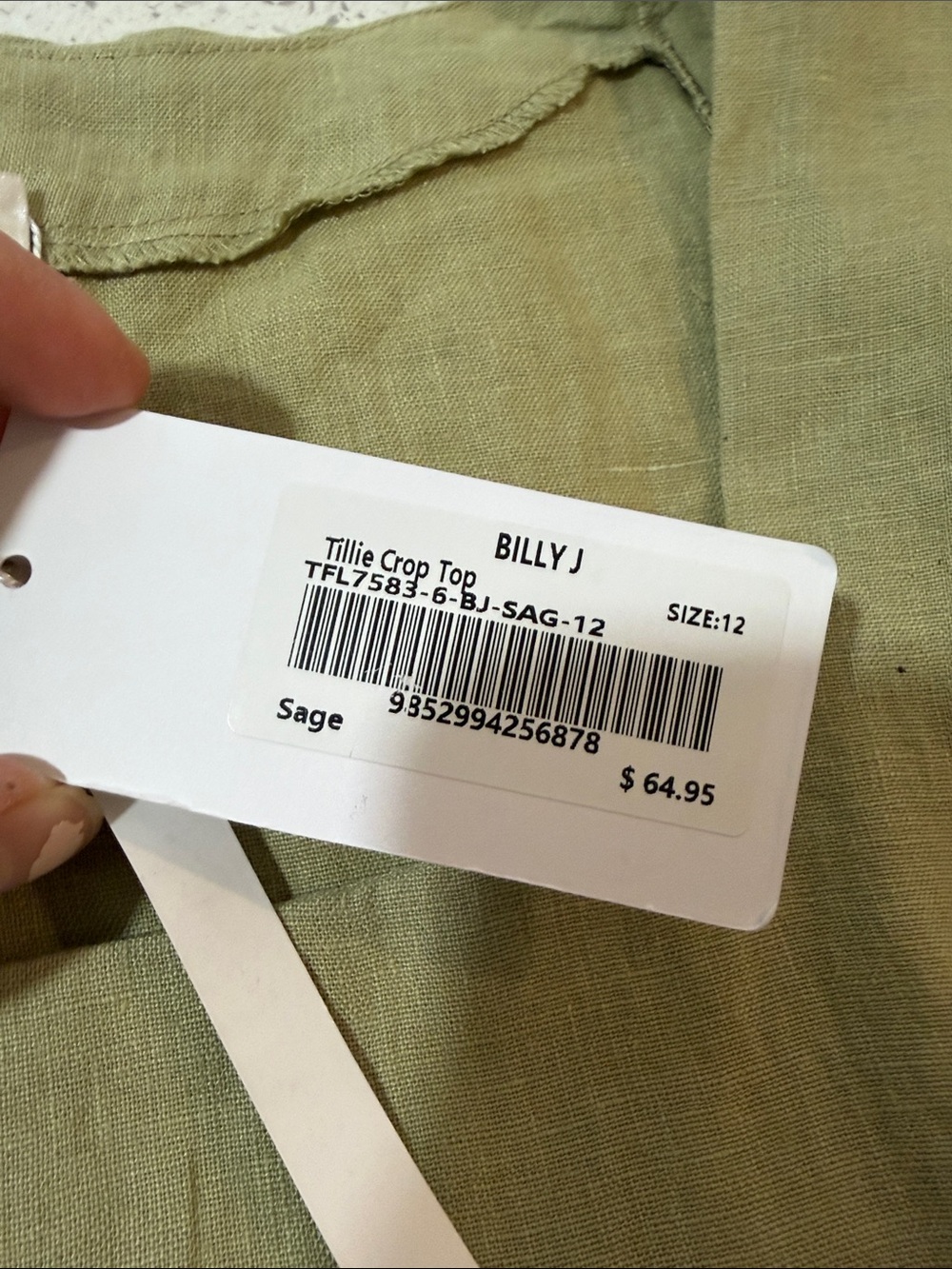 NWT Billy J LINEN Square Neck Sleeveless Top Lightweight Everyday Basic Size 12 - Picture 3 of 8